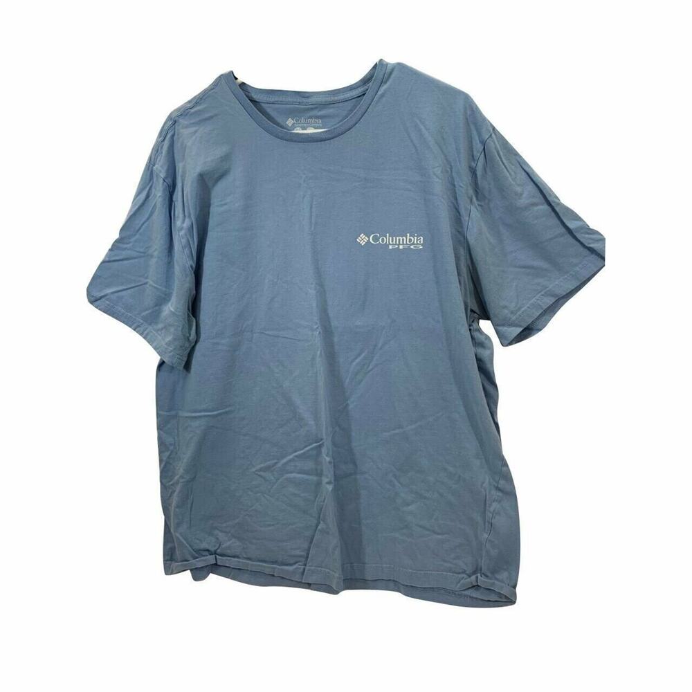 Columbia PFG "Southern Elements of Fishing" Men's Fishing Tee XLT Blue